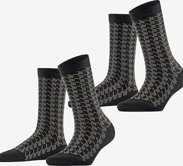 ESPRIT Socken 'Pepita Pattern 2-Pack' in Schwarz: Vorderseite
