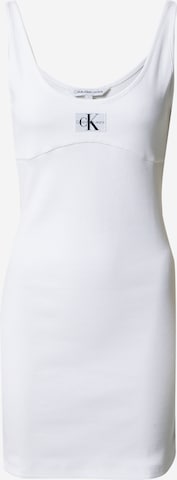 Calvin Klein Jeans - Vestido en blanco: frente