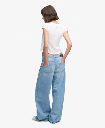 Superdry & Co Wide leg Jeans in Blauw