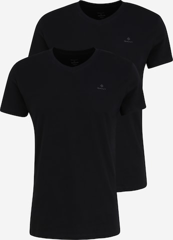 GANT - Camiseta térmica en negro: frente