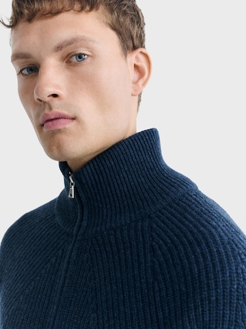 Thinking MU Gebreid vest ' EKAIZ ' in Blauw: voorkant