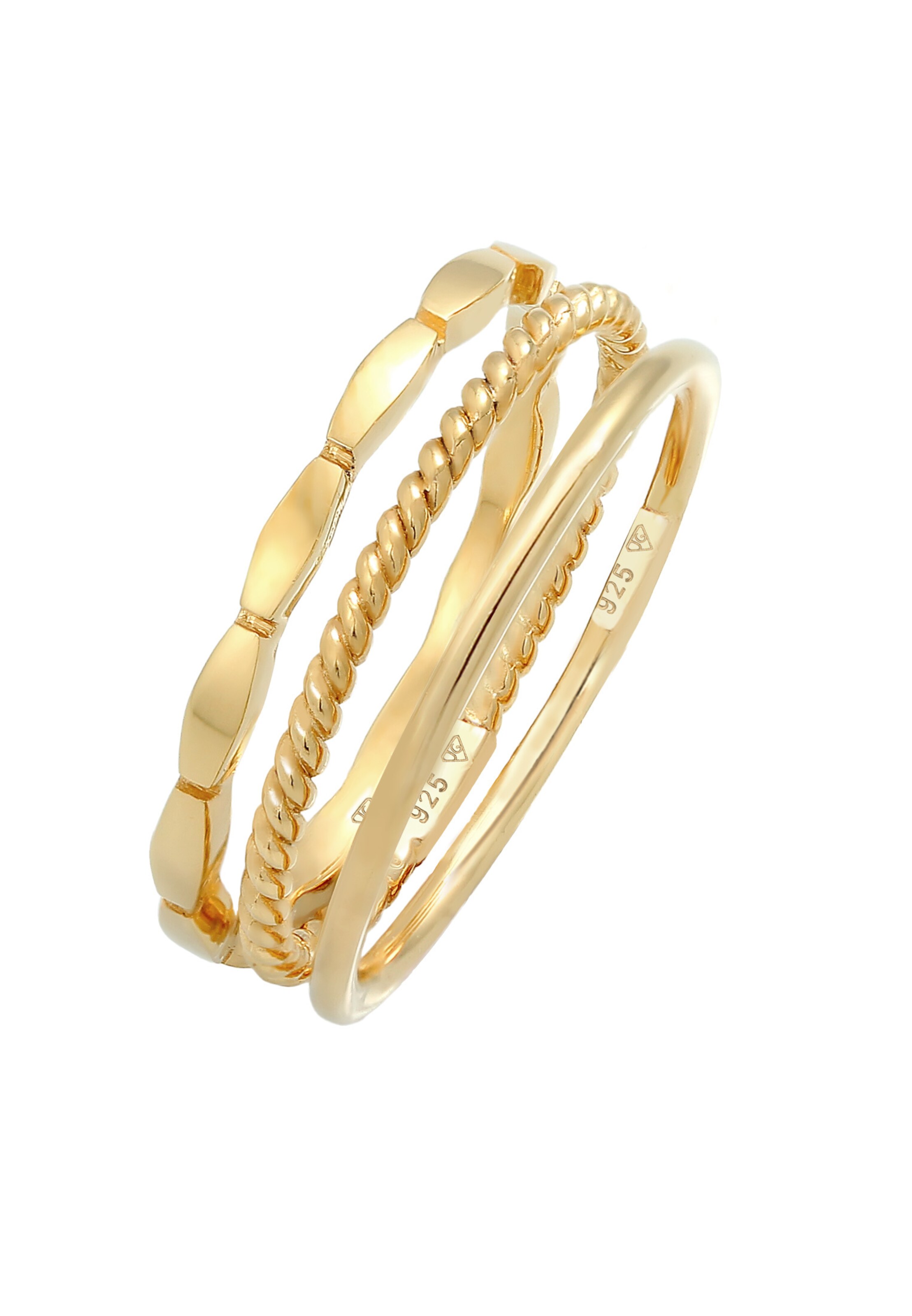 ELLI Ring 'Geo' in Gold: Vorderseite