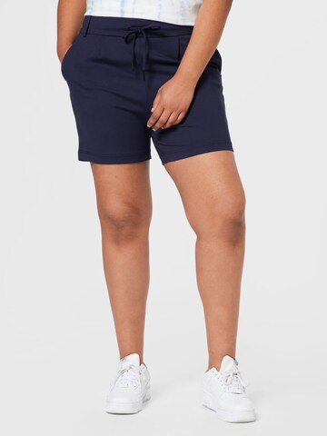 ONLY Curve Regular Pleat-Front Pants in Blue: front
