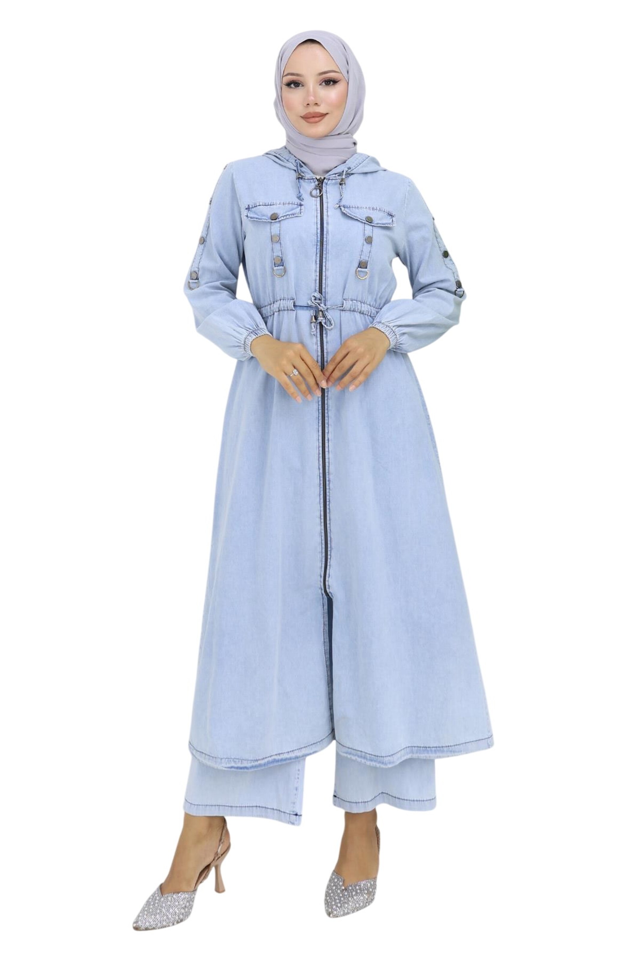MODAMIHRAM Shirt dress in Blue: front