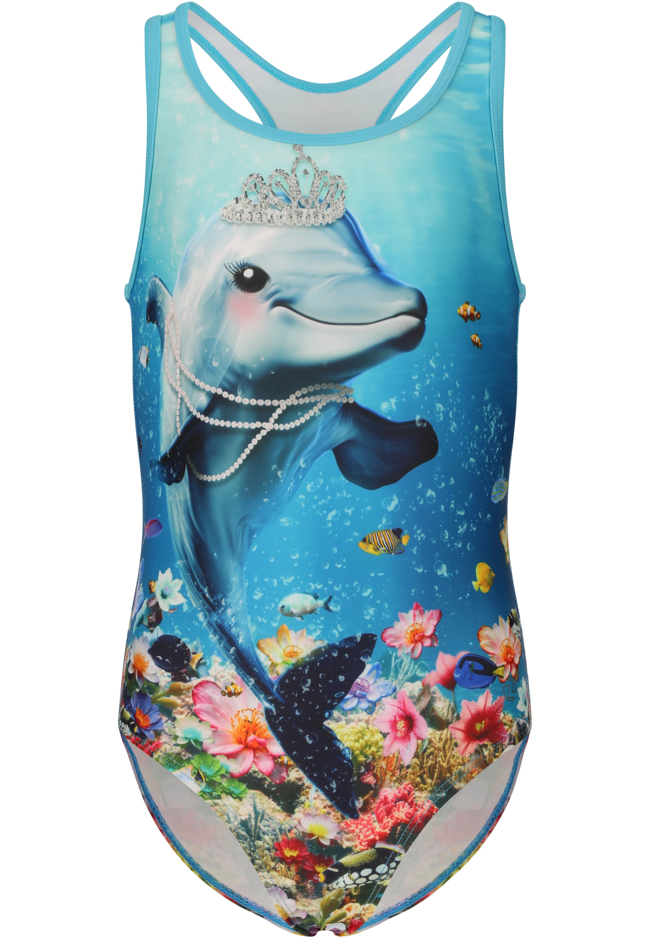 ZigZag Badeanzug in Blau: Vorderseite