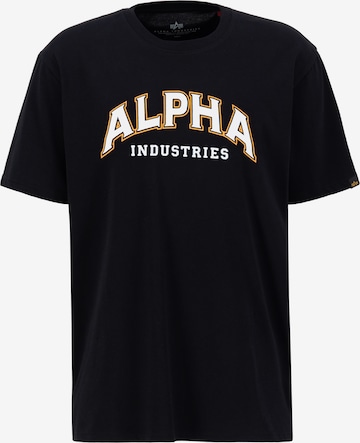 ALPHA INDUSTRIES T-Shirt in Schwarz: predná strana