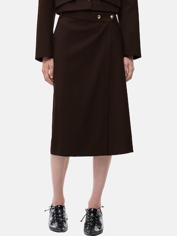 PINKO Skirt 'PINKO MARZEMINO GONNA DIAGONALE GONNA' in Brown