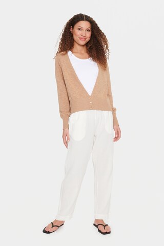 SAINT TROPEZ Gebreid vest 'Umay' in Beige