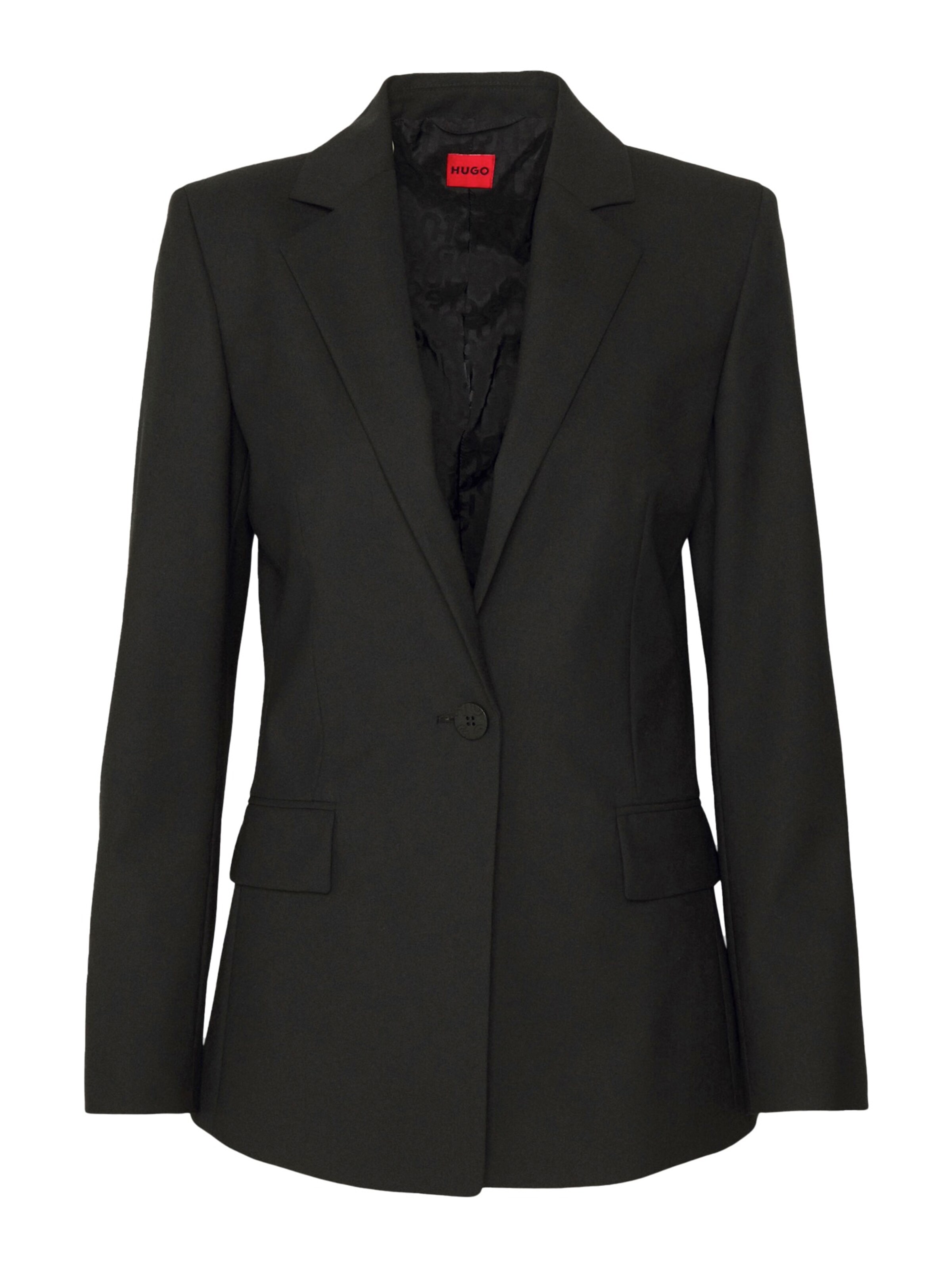 Sacou 'Atana' de la HUGO pe negru: față