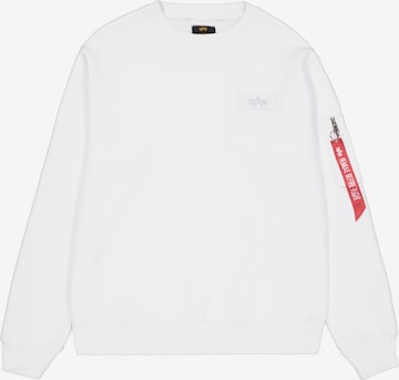 Sweat-shirt ALPHA INDUSTRIES en blanc : devant