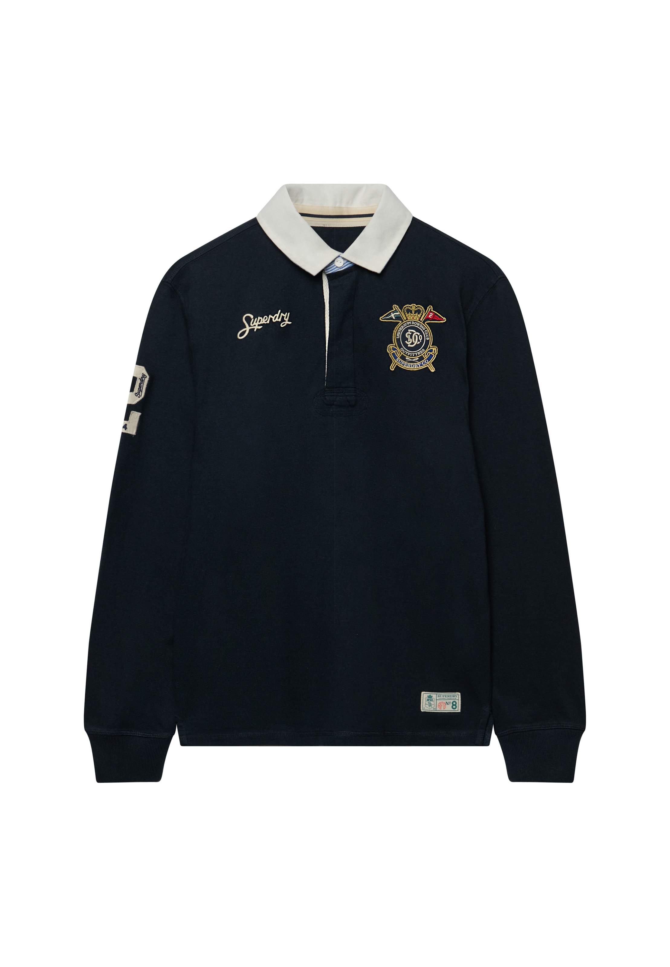 Superdry & Co Shirt in S in de kleur Crème / Marine / Goud, Productweergave