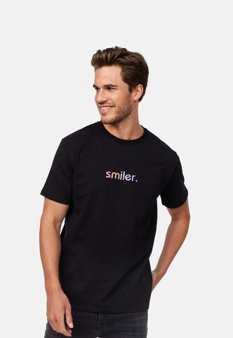 smiler. Shirt 'laugh.' in Zwart