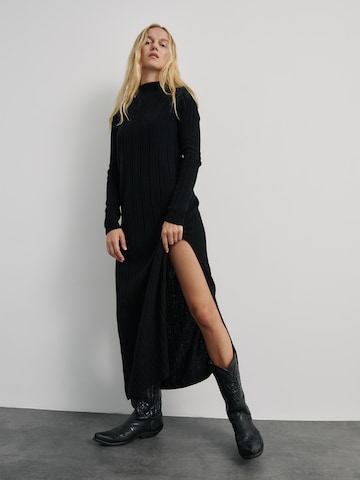 ABOUT YOU x Marie von Behrens Knitted dress 'Philippa' in Black: front