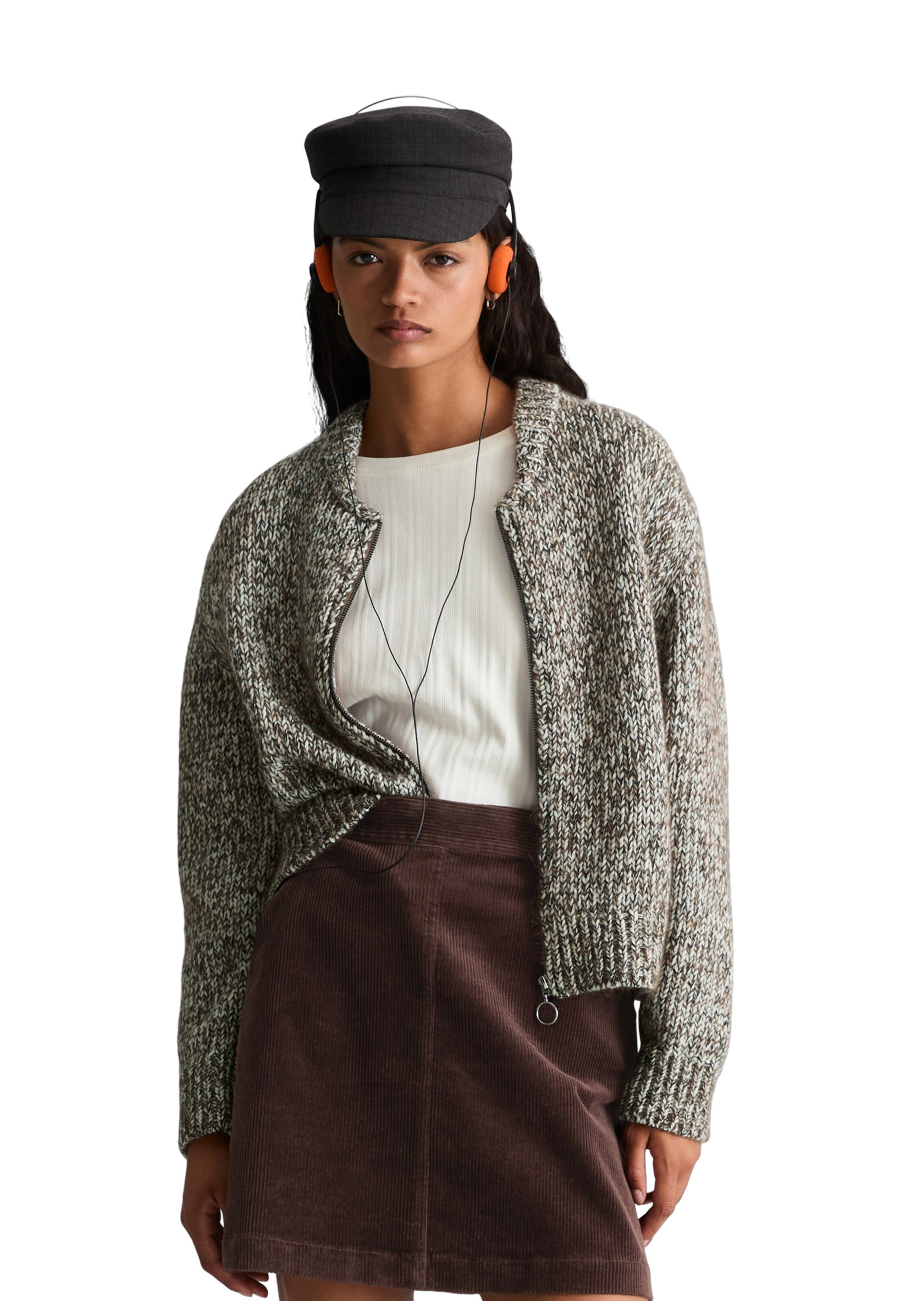 Marc O'Polo DENIM Knit cardigan in Beige: front