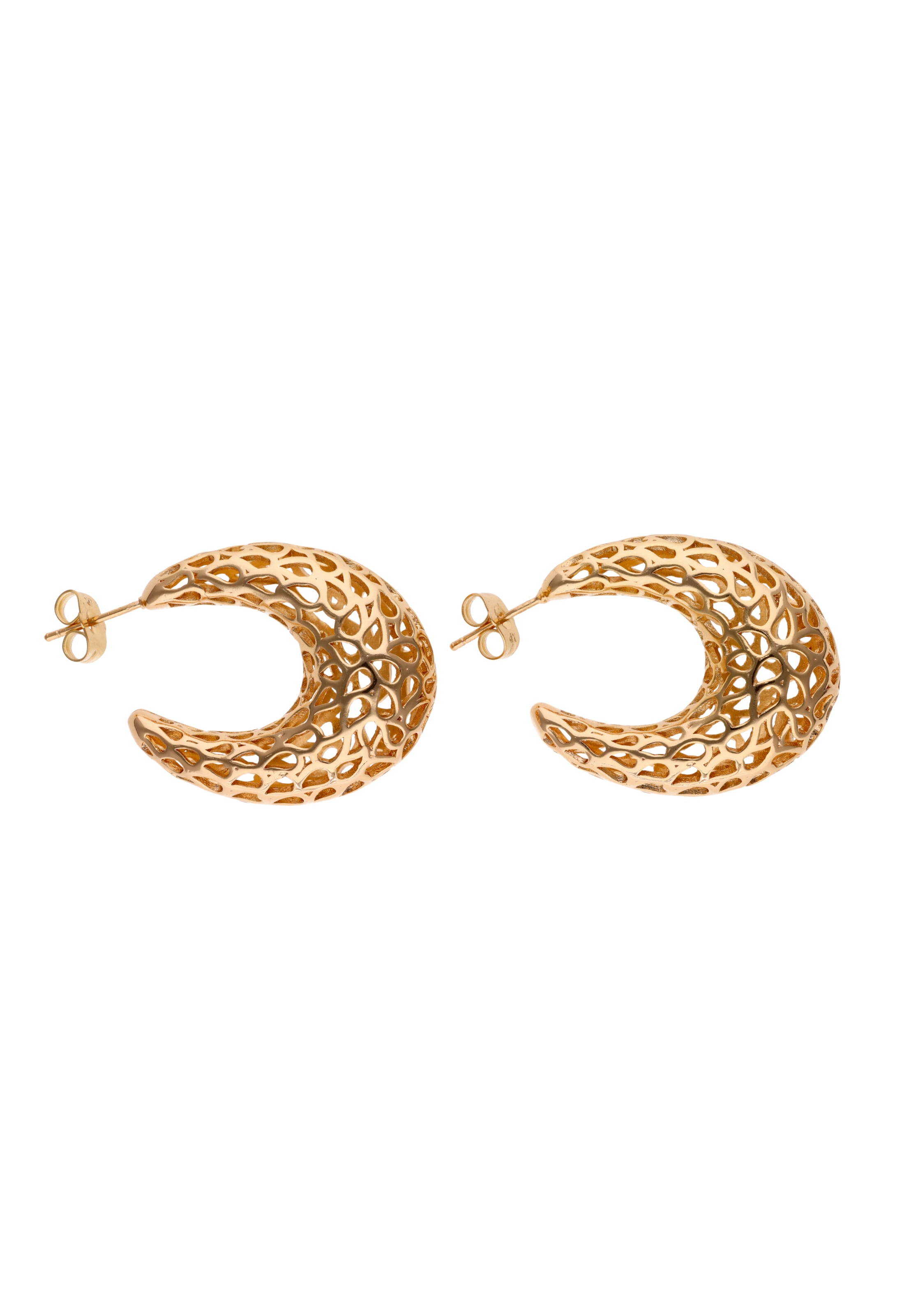 Boucles d'oreilles faina en or : devant