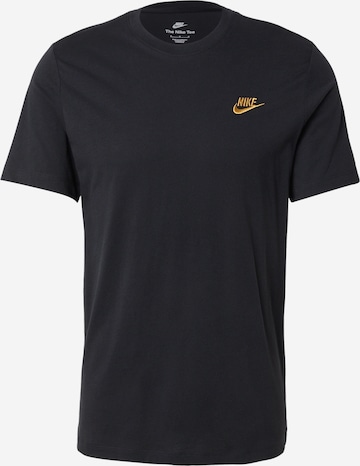 Nike SportswearRegular Fit Majica 'CLUB' - crna boja: prednji dio