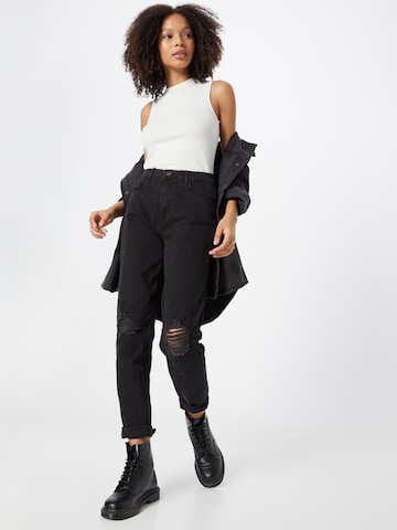 PIECES Tapered Jeans 'Kesia' in Black