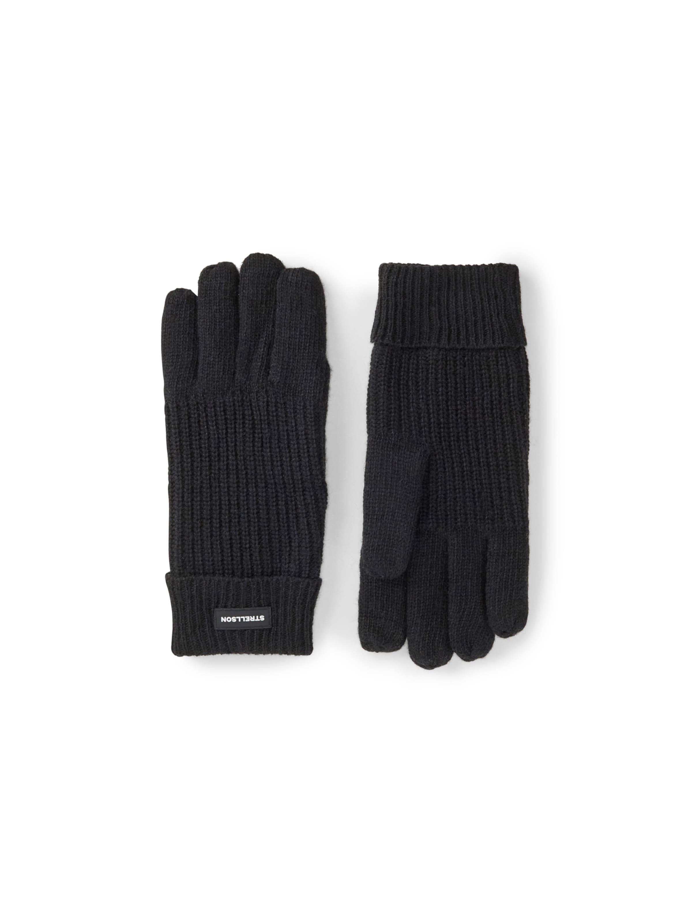 STRELLSON Vingerhandschoenen ' Strickhandschuhe ' in Zwart: voorkant