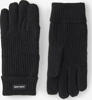 STRELLSON Full finger gloves ' Strickhandschuhe ' in Black: front