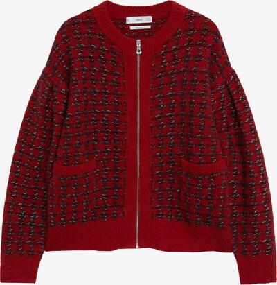 MANGO Cárdigan 'ELISEO' en rojo oscuro / negro / plata, Vista del producto