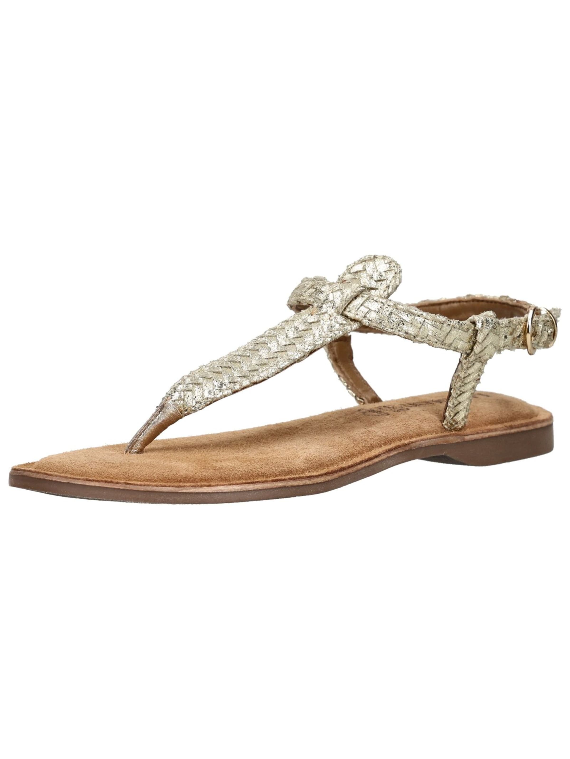 LAZAMANI T-bar sandals in Gold: front