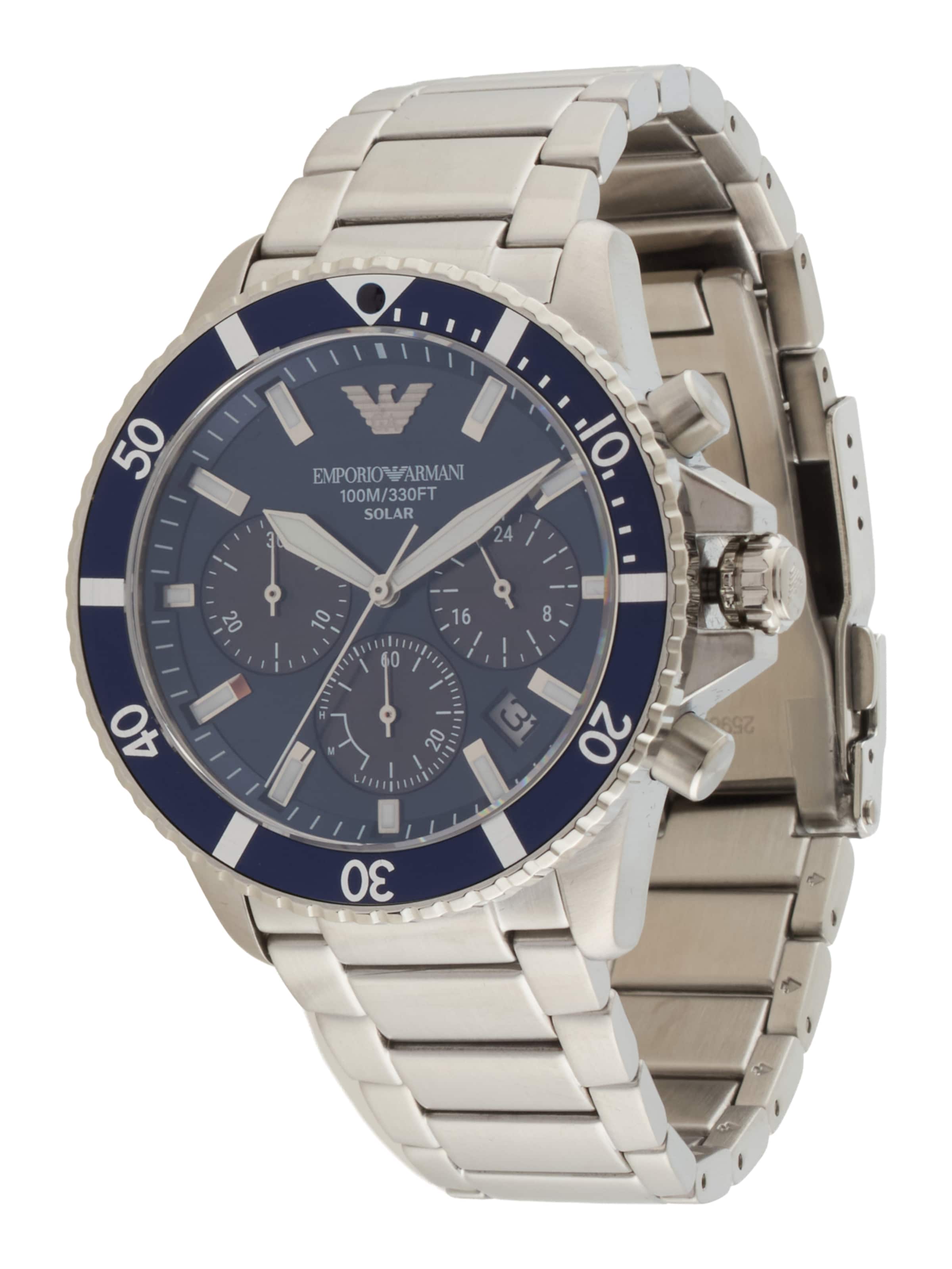 Orologio analogico 'WORLD EXPLORER' di Emporio Armani in argento: frontale