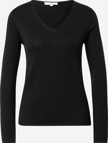 TOM TAILOR Sweater in Black: front