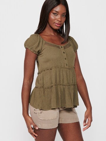 KOROSHI - Blusa em verde: frente