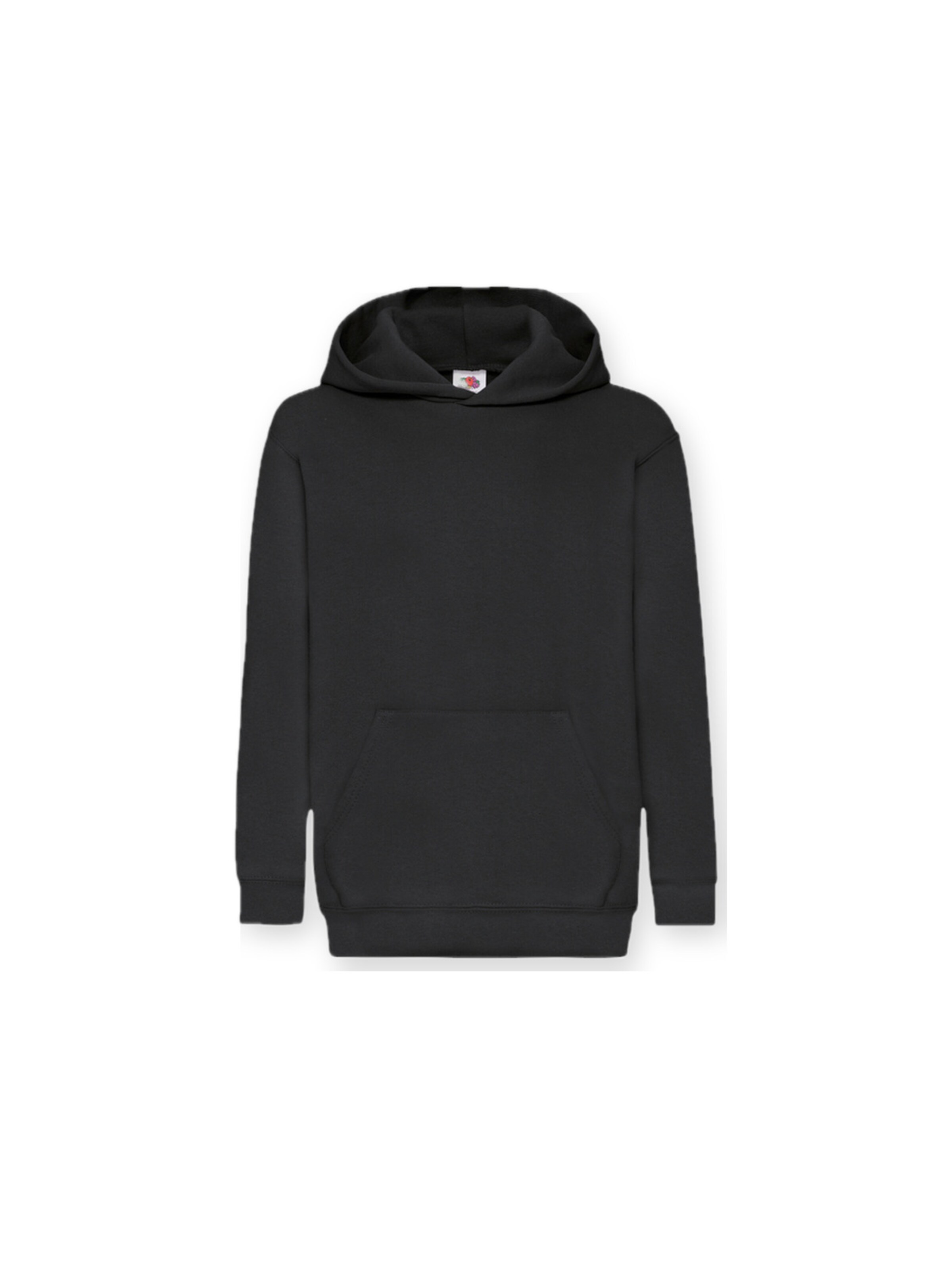 FRUIT OF THE LOOM Sweatshirt 'Hoodie for kids' in Zwart: voorkant