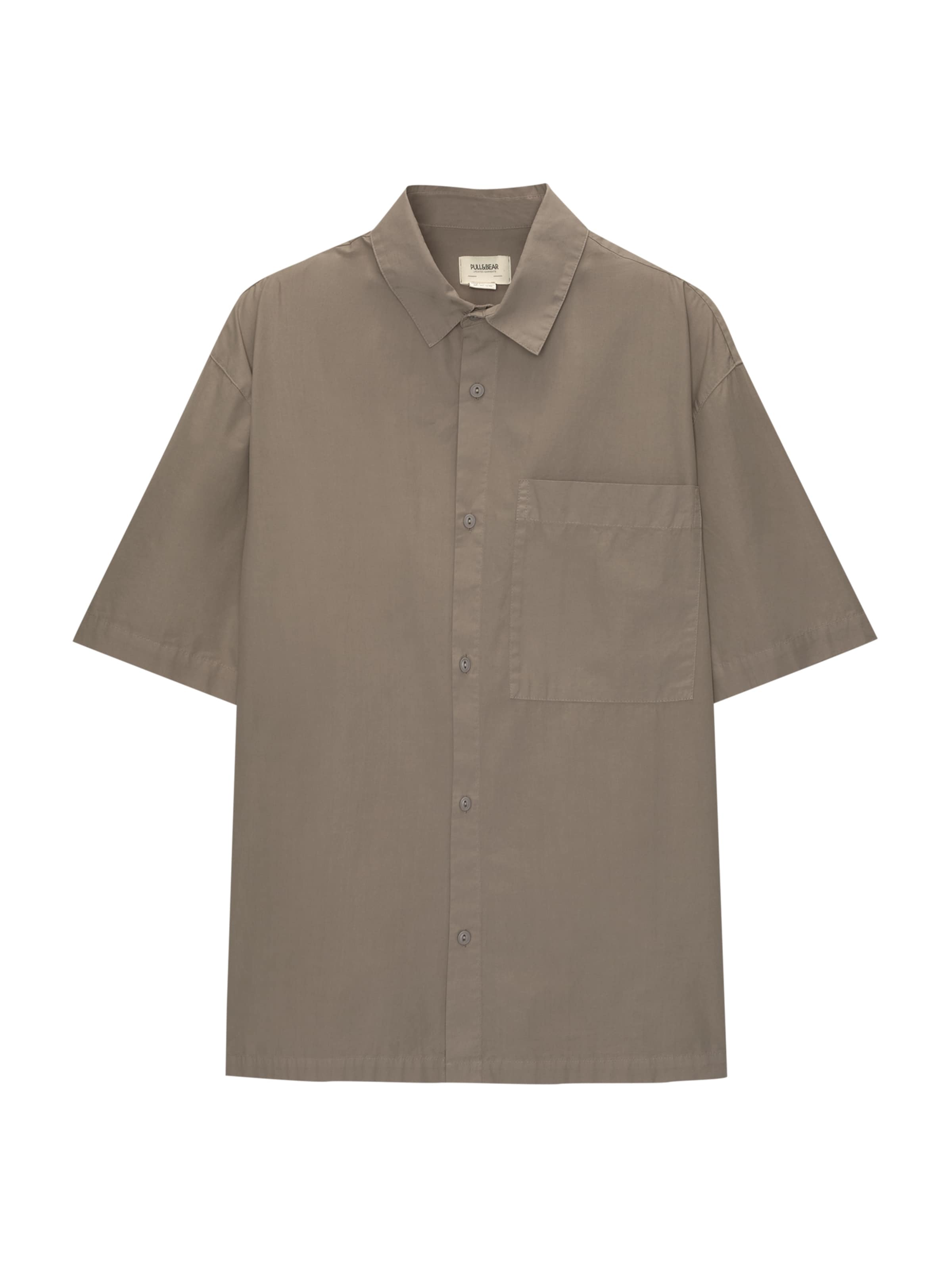 Pull&Bear Comfort Fit Hemd in Grau: Vorderseite