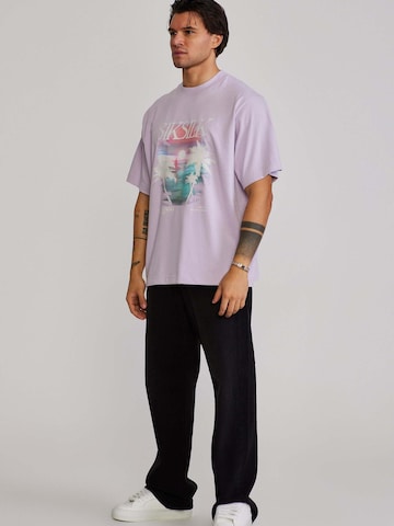 SikSilk Shirt 'Graphic' in Purple