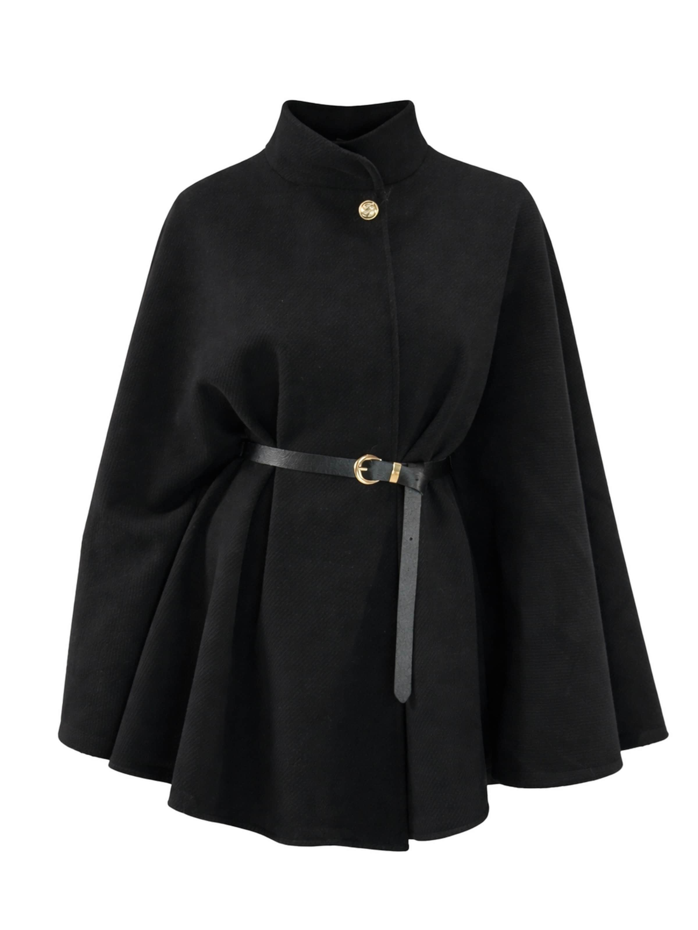 Elara Cape in Schwarz: Vorderseite