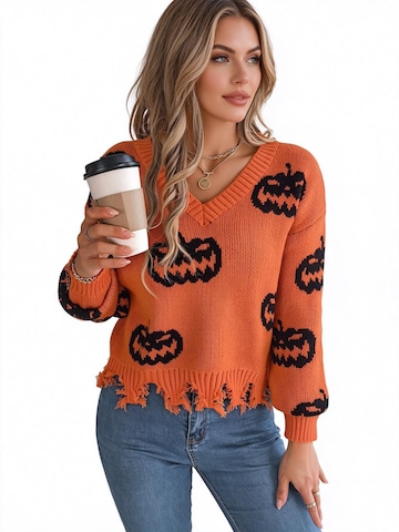 Yesfashion Knit cardigan in Orange: front