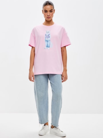 Cat e Lolette Shirts 'Mother Cat with Kitty' i pink
