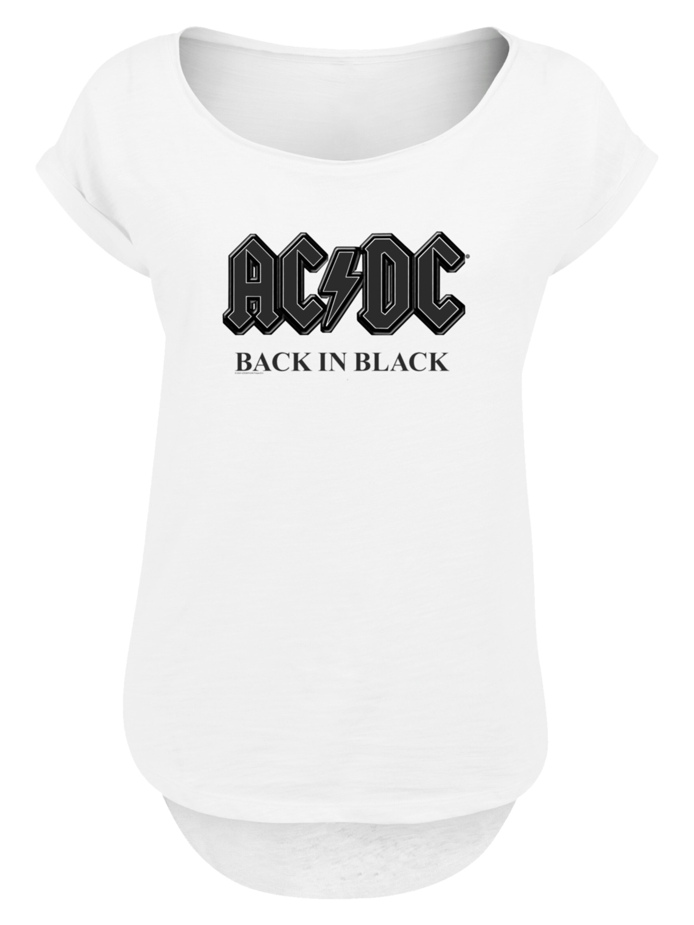 F4NT4STIC Shirt 'ACDC Back In Black' in White: front