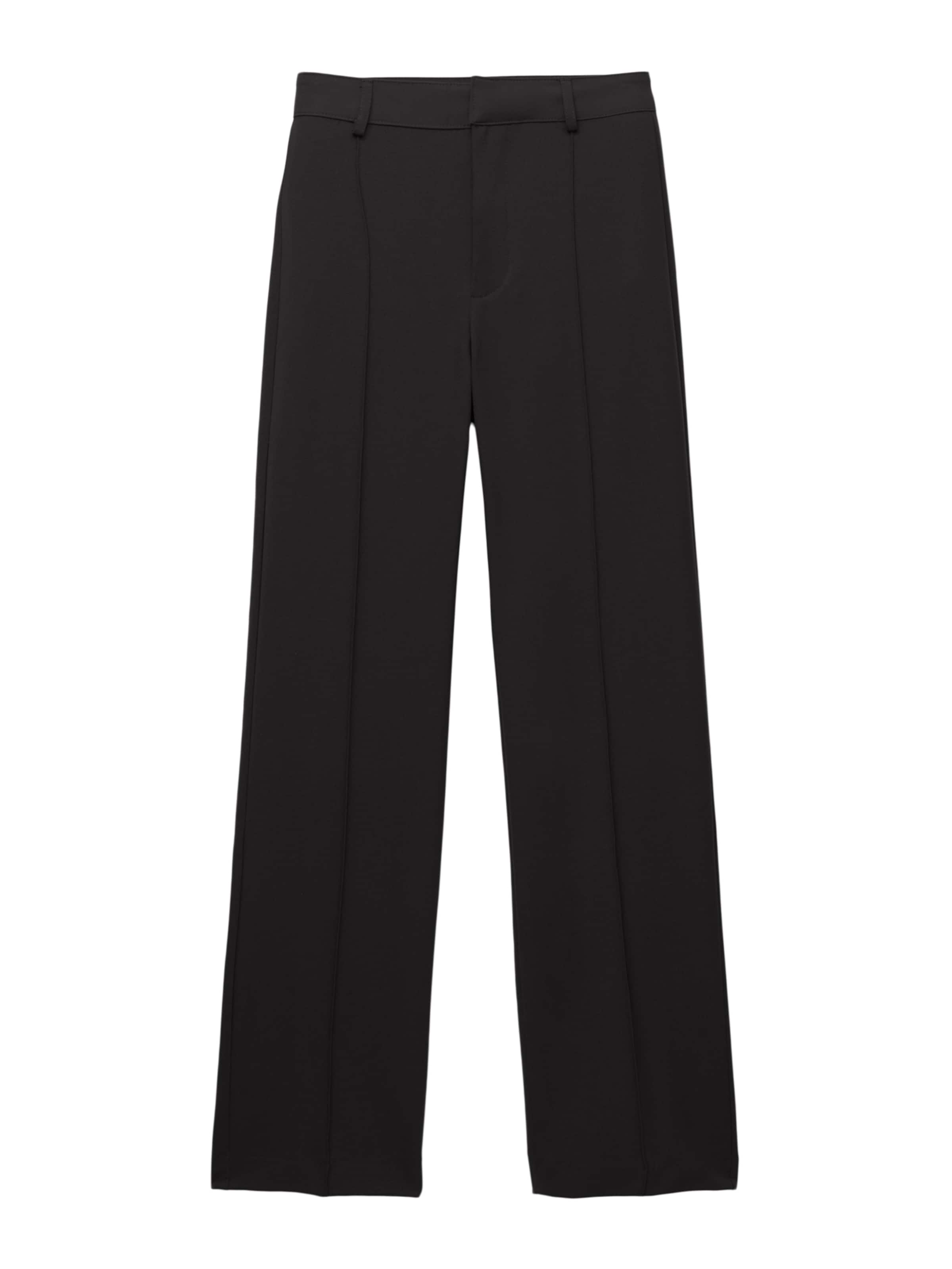 Pull&Bear Voľný strih Plisované nohavice - Čierna: predná strana