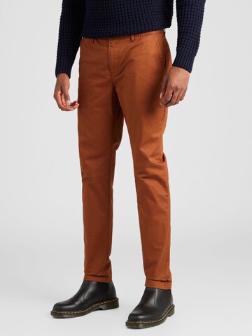 SCOTCH & SODA Regular Chino Pants 'Mott seasonal essential' in Brown: front