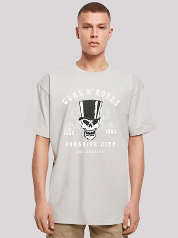 F4NT4STIC Shirt 'Guns 'n' Roses Whiskey Label Rock Band' in Grijs: voorkant
