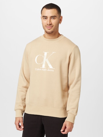 Calvin Klein Jeans - Sudadera en beige: frente