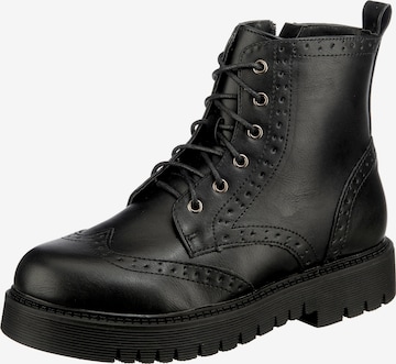 ambellis Lace-Up Ankle Boots in Black: front