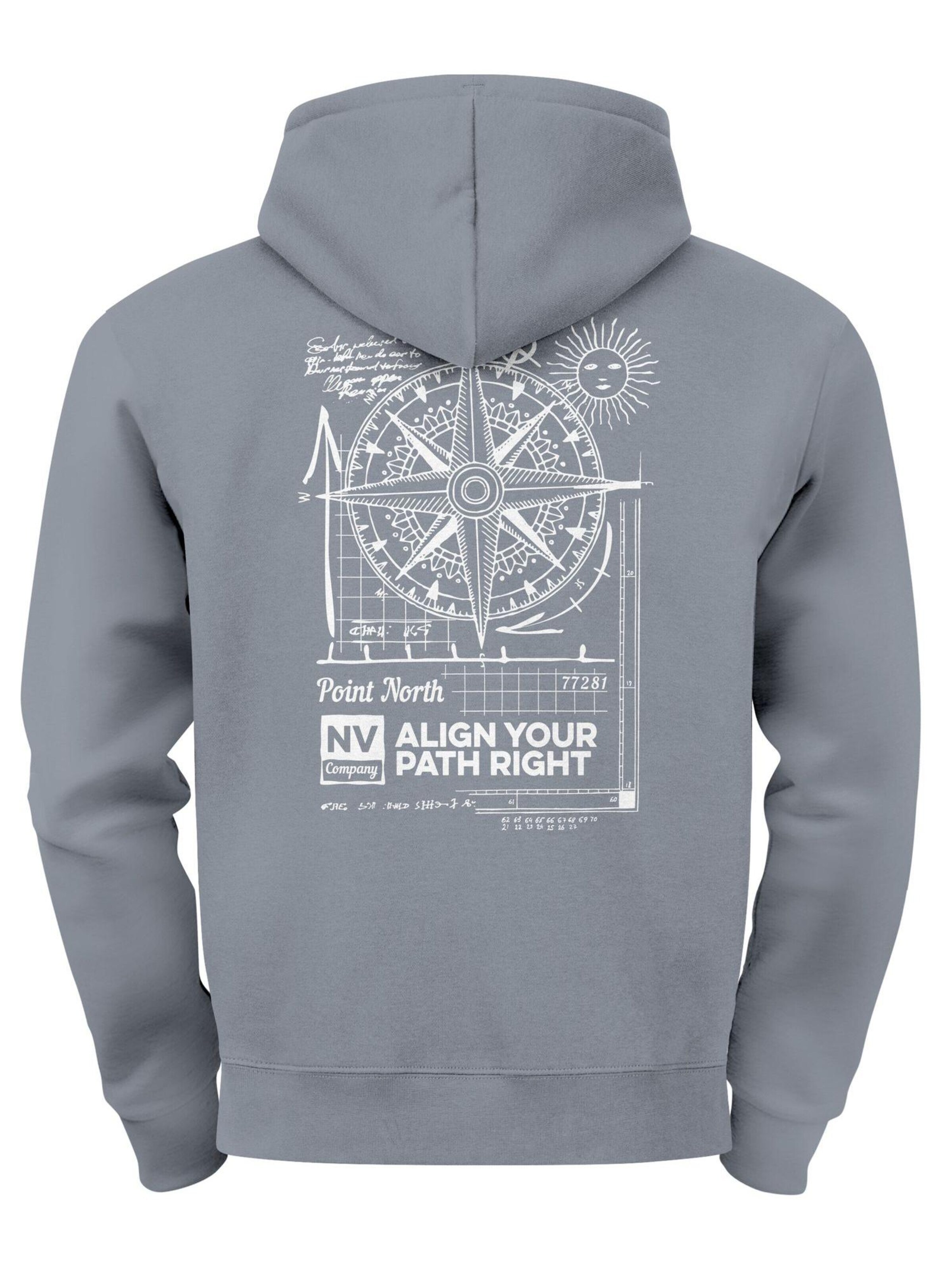 Neverless Sweatshirt 'Compass'‌‌‌ in Grau