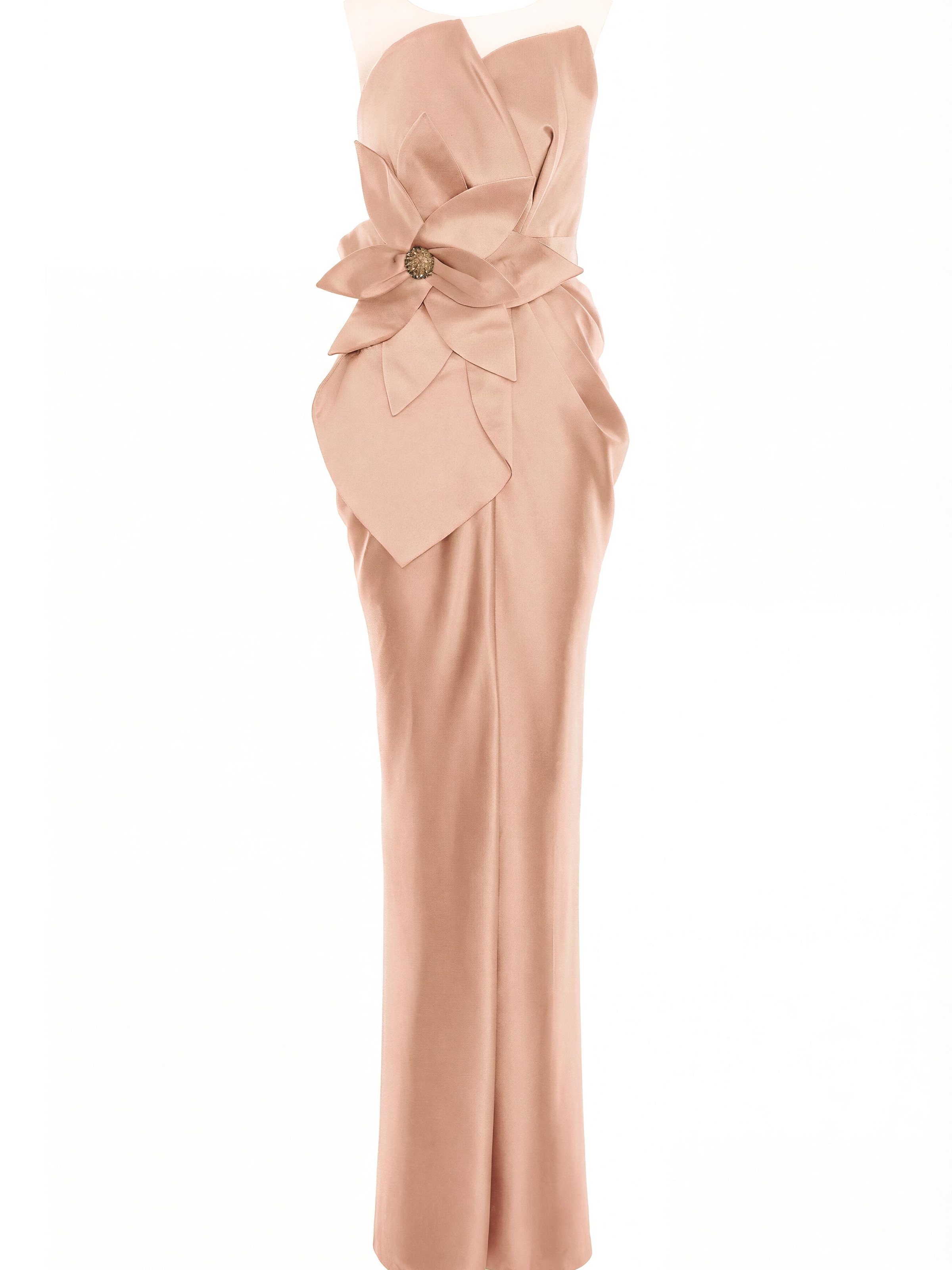Robe de soirée acob a porter en beige : devant