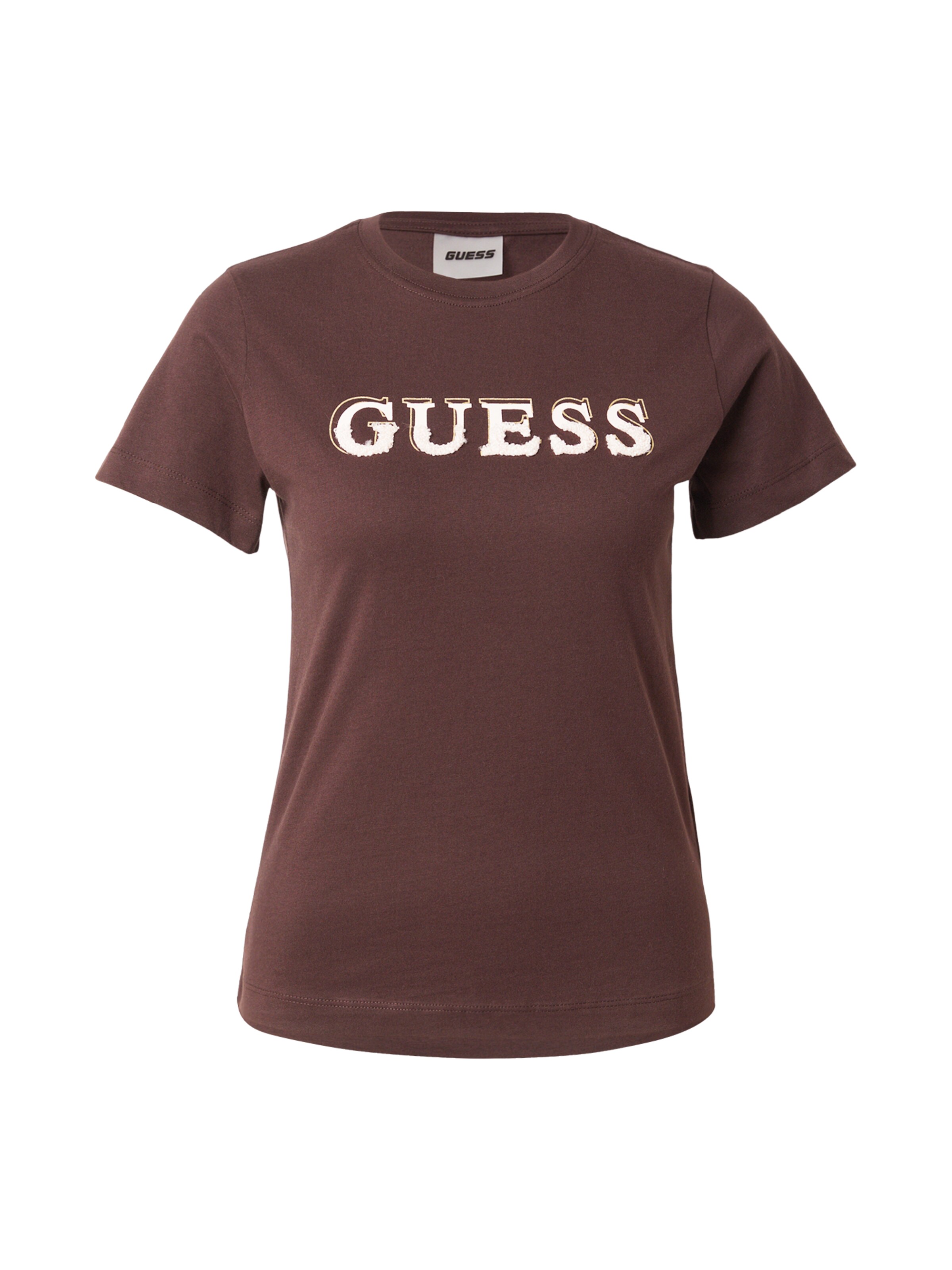 GUESS Тениска 'FAUSTA' в кафяво: отпред