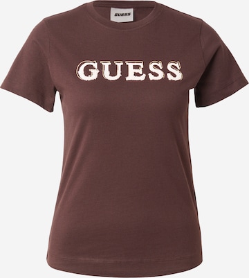 GUESS - Camisa 'FAUSTA' em castanho: frente