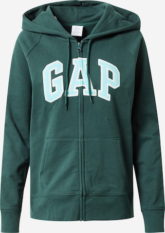 GAP - Sudadera con cremallera en verde: frente