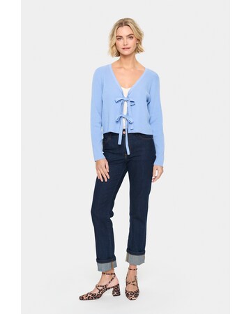 SAINT TROPEZ Gebreid vest 'Dagny' in Blauw: voorkant