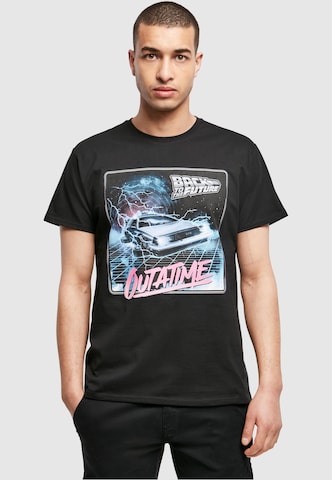Merchcode Shirt 'Back To The Future Outatime' in Schwarz: Vorderseite