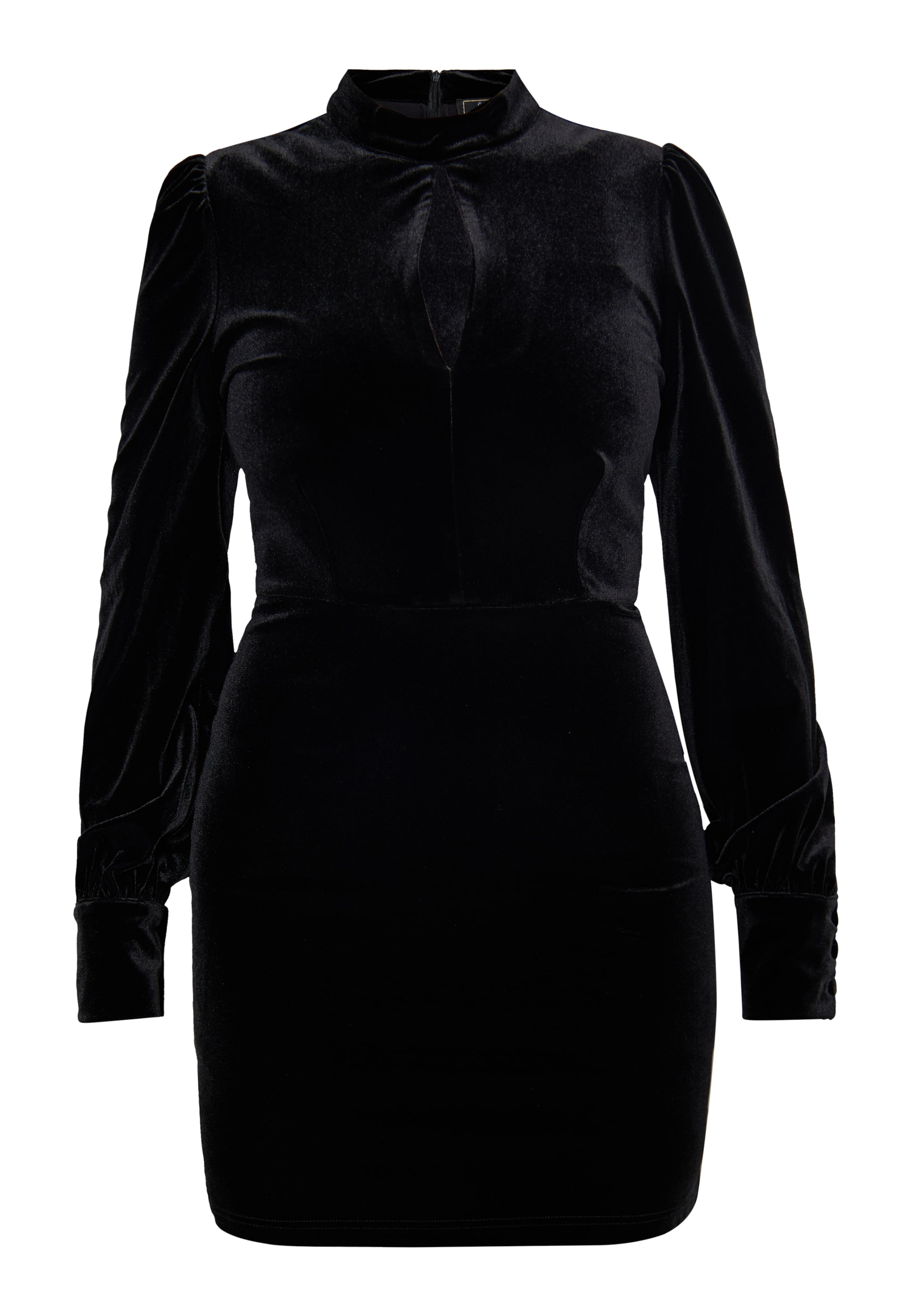 Abito da cocktail di faina in nero: frontale