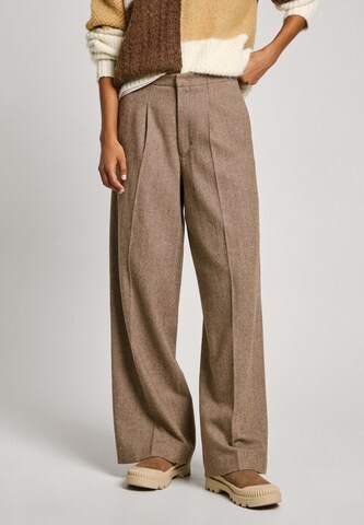 Pepe Jeans Loosefit Bandplooibroek 'DOLLY' in Beige: voorkant