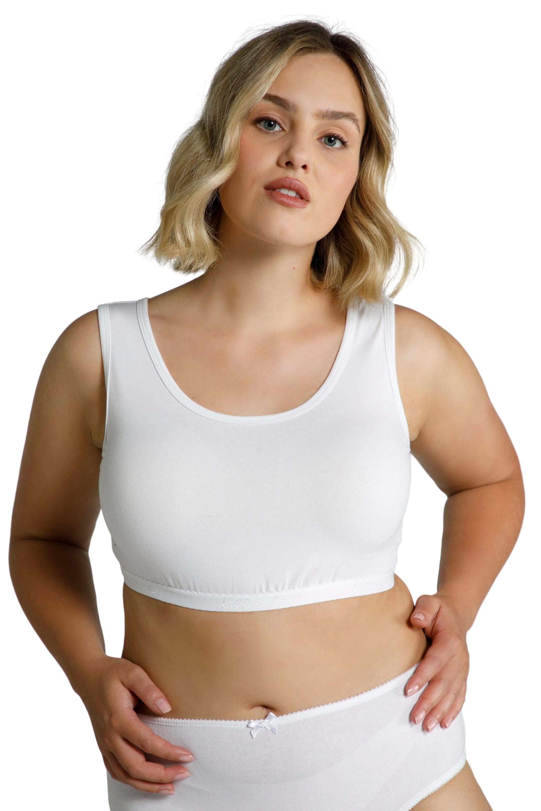 Ulla Popken Bustier BH in Weiß: Vorderseite